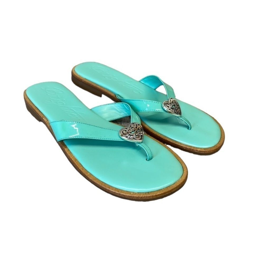 Brighton Orla 4 Embellished Sea Foam Teal Thong Sandals Sz 6.5M